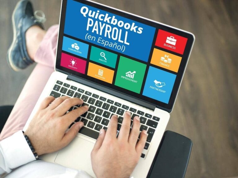 Quickbooks Payroll on a laptop screen