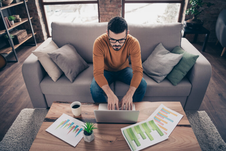 Male professional working on a laptop